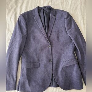 Topman Textured Blue Suit Jacket